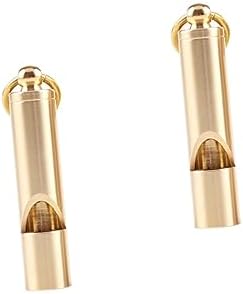 Kisangel 2pcs retro keychain gold keychain survival whistle emergency whistle brass whistle survival supplies survival equipment safety whistle manual tool