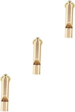 Kisangel 3pcs survival whistle gold keychain retro keychain whistle for camping safety whistle survival supplies emergency whistle brass whistle equipment manual