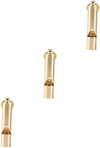 Kisangel 3pcs survival whistle gold keychain retro keychain whistle for camping safety whistle survival supplies emergency whistle brass whistle equipment manual
