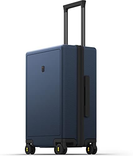 LEVEL8 Carry on Luggage 22x14x9 Airline Approved, Carry on Suitcases with Wheels, Lightweight PC Hardside Luminous Textured Luggage for Travel, TSA Approved, 20-Inch Carry-On,Navy