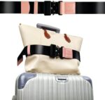 Luggage Straps for Carry On, Tuegher Add a Bag Travel Belt, Hands Free Luggage Helper, Adjustable and Stylish Belt with Metal Buckles for Second Bag, Tote, Airport Travel Accessory (Pink)
