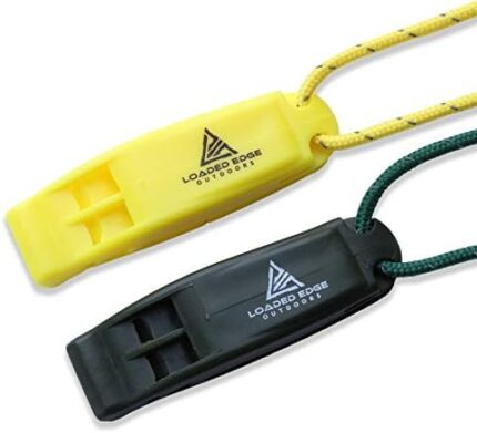 Safety Survival Whistle – Emergency Running Whistles with Lanyard (2 Pack) Green/Yellow - Extra Loud - Perfect for Hiking, Boating, Camping, Hunting, Biking & More – U.S. Veteran Owned Company