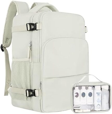 Sinaliy Travel Backpack for Women, Carry On Backpack Flight Approved, Personal Item Travel Bag with USB Charging Port, Casual Daypack College Bag Suitcase Backpack for Weekend, Fit 16 Inch Laptop
