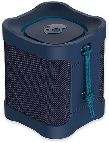 Skullcandy Terrain Mini Wireless Bluetooth Speaker - IPX7 Waterproof Portable Speaker with Dual Custom Passive Radiators, 14 Hour Battery, Nylon Wrist Wrap, & True Wireless Stereo (Navy)
