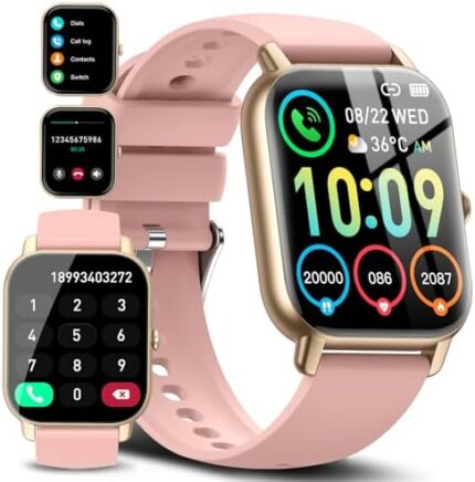 Smart Watch for Men Women(Dial/Answer Calls), Activity Trackers with Heart Rate/Sleep Monitor, 112 Sports Modes/IP68 Waterproof, 1.85" HD Touchscreen Fitness Watch Compatible with Android iOS, Pink
