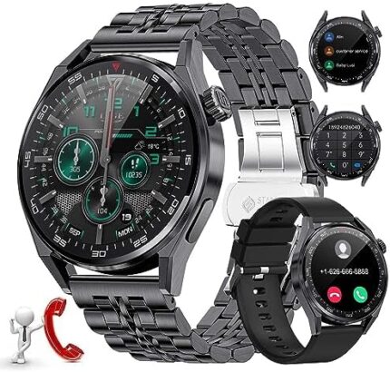 Smart Watches for Men (Answer/Make Calls),1.32'' HD Touchscreen,100 Sports Modes,IP68 Waterproof Smartwatch with Blood Pressure/Heart Rate Monitor/Blood Oxygen for Android and iOS Black