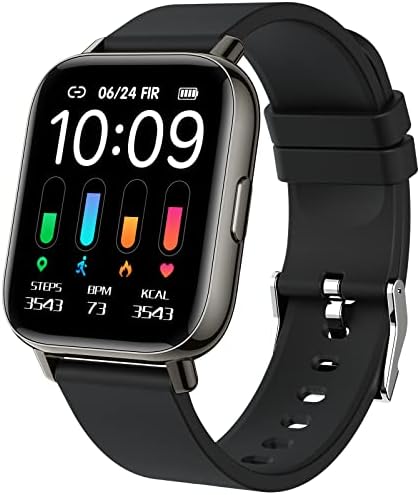 Smart watch for Men Women, Fitness Watch 1.69" Touch Screen Smartwatch, Fitness Tracker Watch with Heart Rate/Sleep Monitor, 22 Sport Modes IP68 Waterproof Activity Tracker, for Android iOS Black