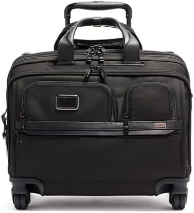 TUMI - Alpha 3 Deluxe 4 Wheeled Laptop Case Brief Briefcase - 17 Inch Computer Bag for Men and Women