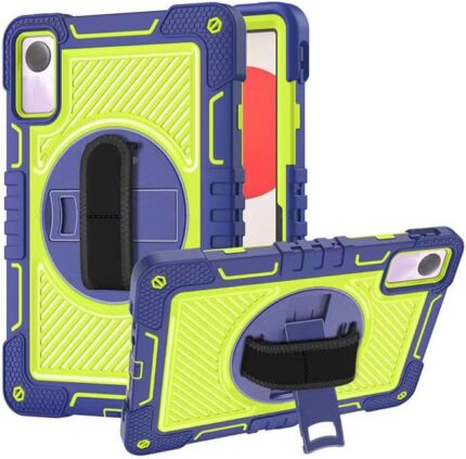for Xiaomi Redmi Pad SE 11 inch 2023 Case,Heavy Duty Full-Body Shockproof Protective Case w Rotating Stand, Hand/Shoulder Strap for Redmi Pad SE 11 inches 2023 Released,Blue+Green