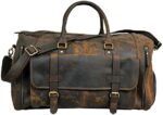 20 Inch Leather Duffel Bags for Men and Women Full Grain Leather Travel Overnight Weekend Leather Bags Sports Gym Duffel for Men