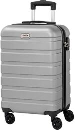 AnyZip Luggage PC ABS Hardside Lightweight Suitcase with 4 Universal Wheels TSA Lock Carry-On 20 Inch Silver