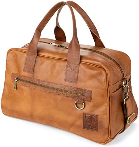Berliner Bags Vintage Leather Duffle Bag Austin for Travel or Berliner Bags Vintage Leather Duffle Bag Austin for Travel or the Gym, Overnight Bag for Men and Women - Brown (Brown M)